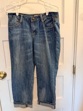 Earl Jeans Mid Blue Cropped Ankle Jeans